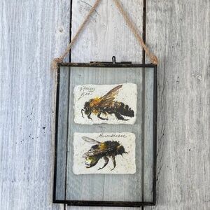 Vtg WORLD MARKET Hanging Glass Frame Industrial Rustic Boho Country Chic#0915257